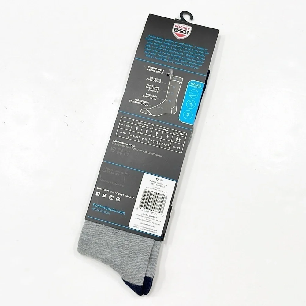 NEW Pocket Socks Best Dad Ever crew socks